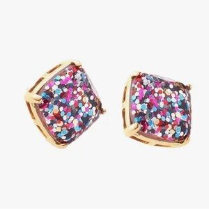 Gold Colourful Sparkle Stud Fashion Earrings New